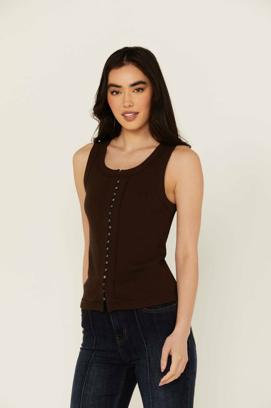 Women Edna Button Front Ribbed Tank | Idyllwind