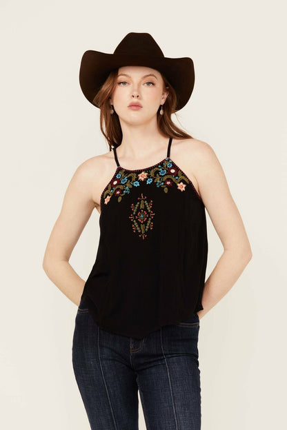 Women Surrey Embroidered And Beaded Halter Top | Idyllwind