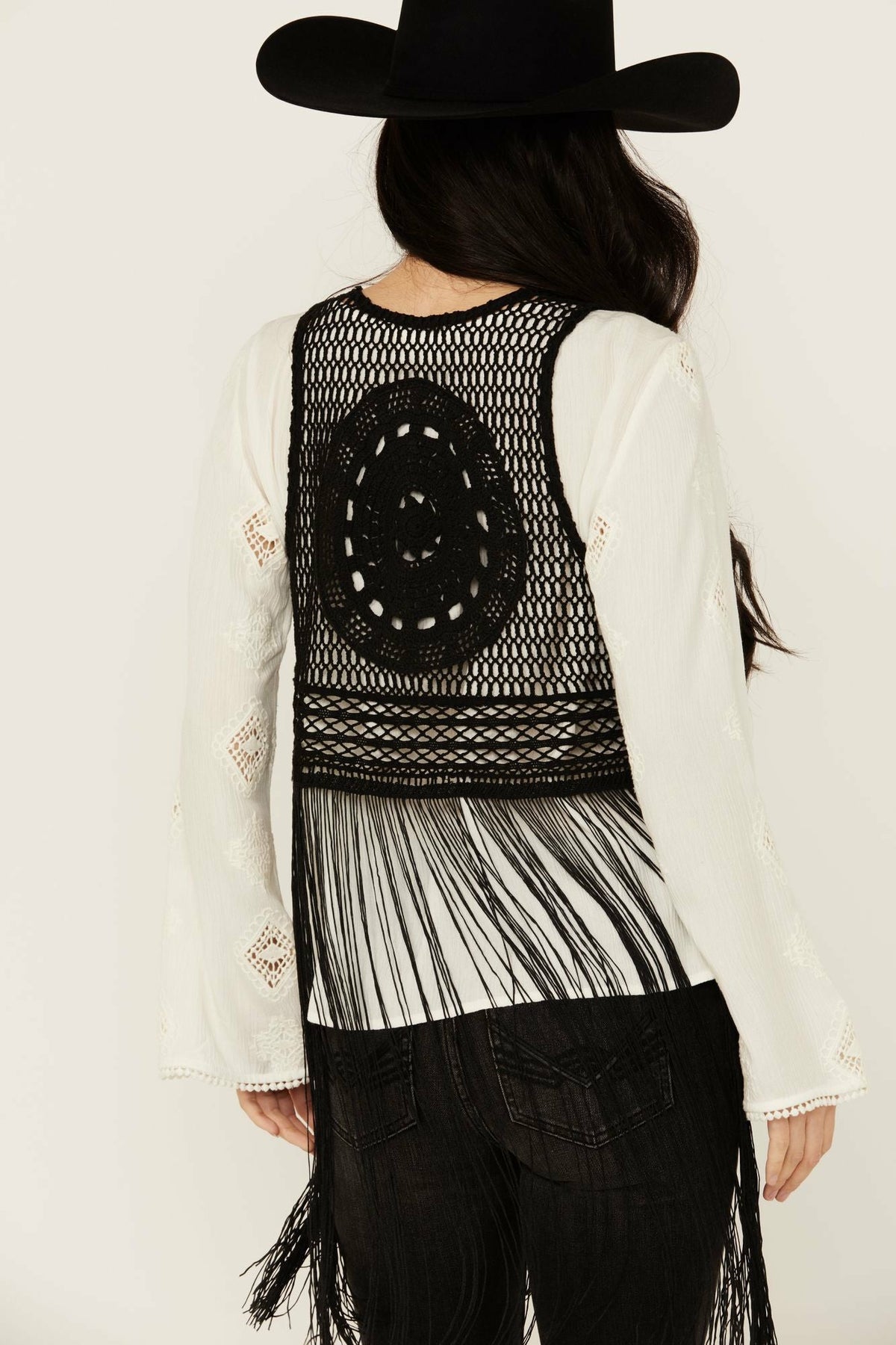 Women Hawls Crochet Fringe Vest | Idyllwind