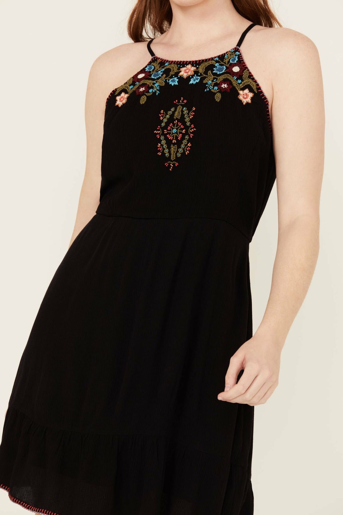 Women Wolfeboro Embroidered And Beaded Halter Mini Dress | Idyllwind