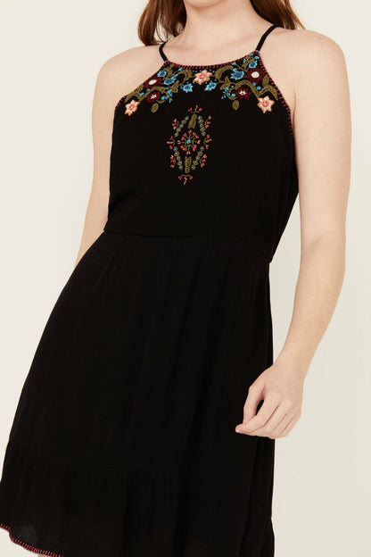 Women Wolfeboro Embroidered And Beaded Halter Mini Dress | Idyllwind