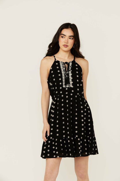 Women Zelida Embroidered Halter Neck Mini Dress | Idyllwind