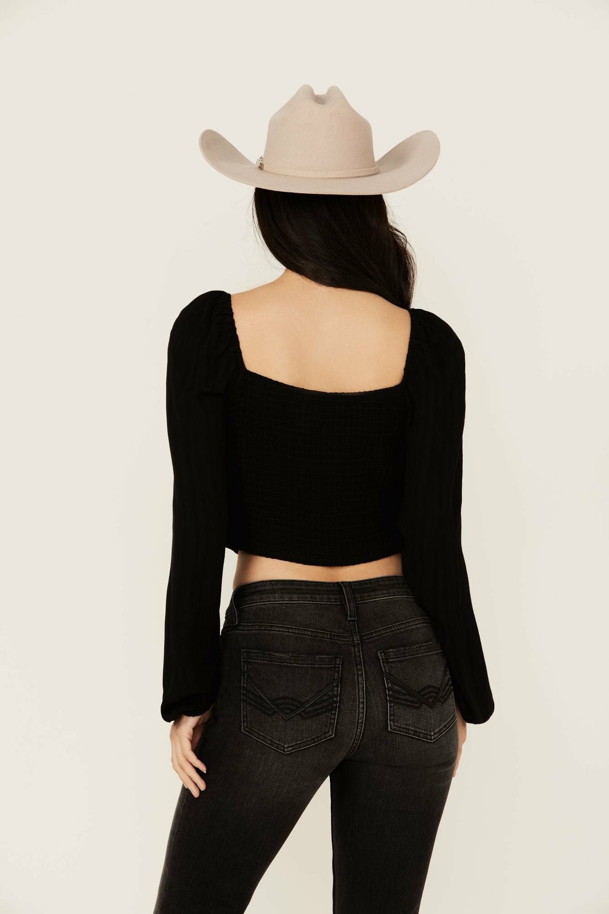 Women Hazel Smocked Long Sleeve Cropped Blouse | Idyllwind