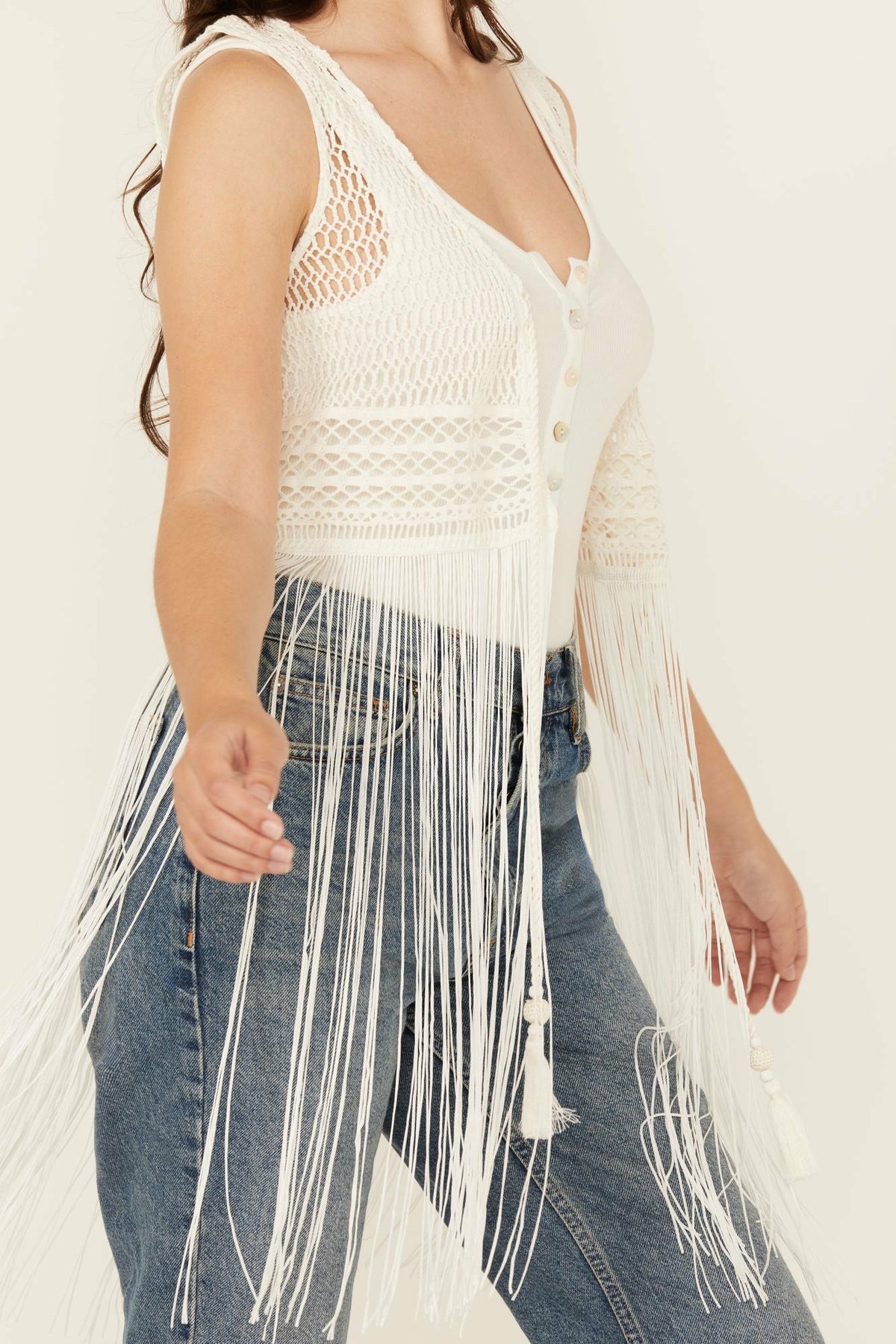 Women Hawls Crochet Fringe Vest | Idyllwind