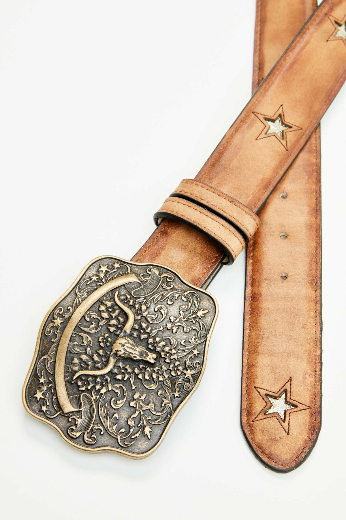 Women Cordero Longhorn Buckle And Star Cutout Belt | Idyllwind