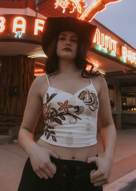Women Jessamine Embroidered Beaded Crop Top | Idyllwind