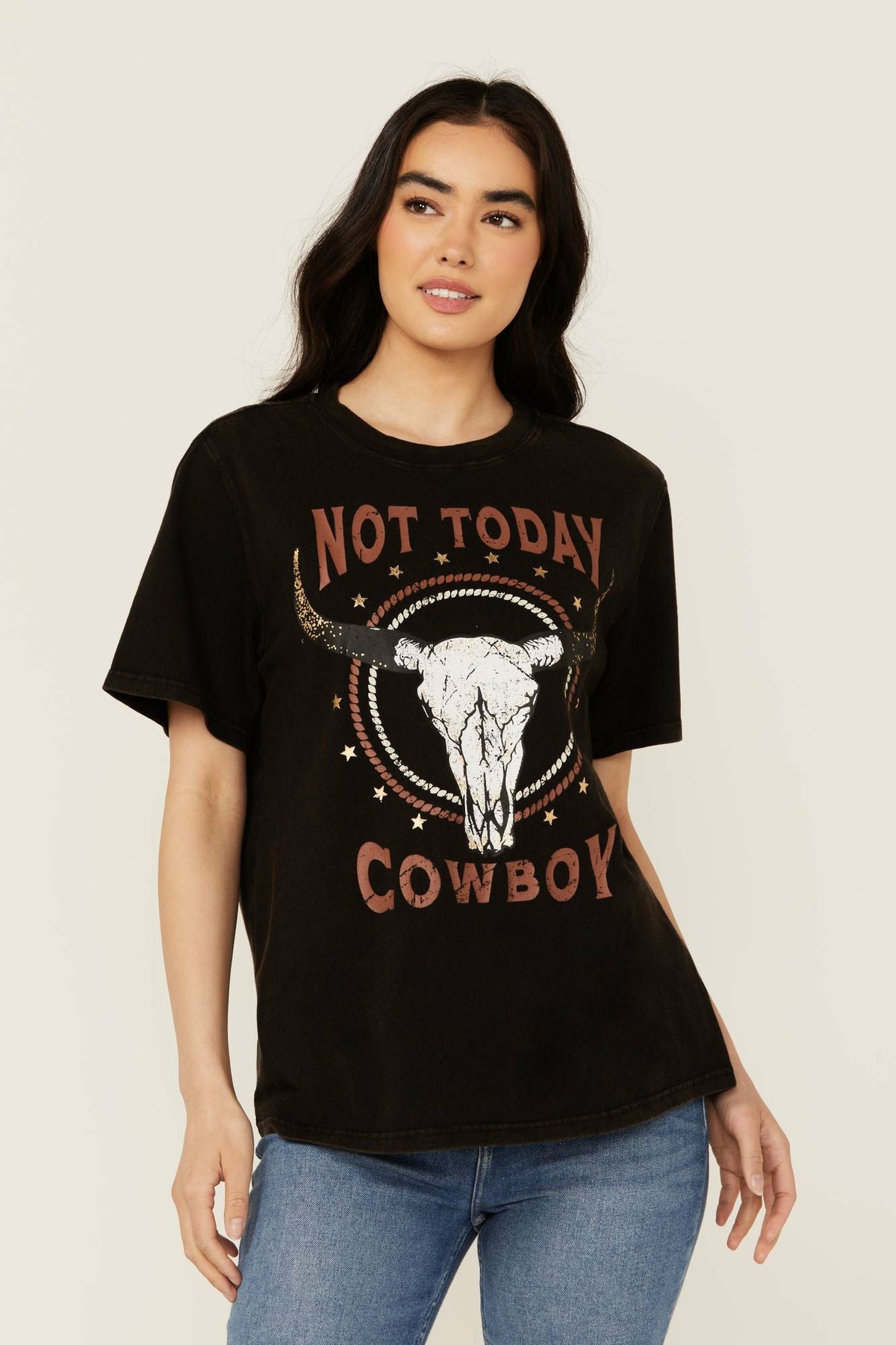 Women Not Today Cowboy Boyfriend Fit Short Sleeve Graphic Tee | Idyllwind