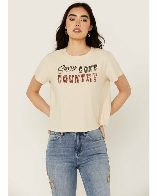 Women Sorry Gone Country Short Sleeve Cropped Graphic Tee | Idyllwind
