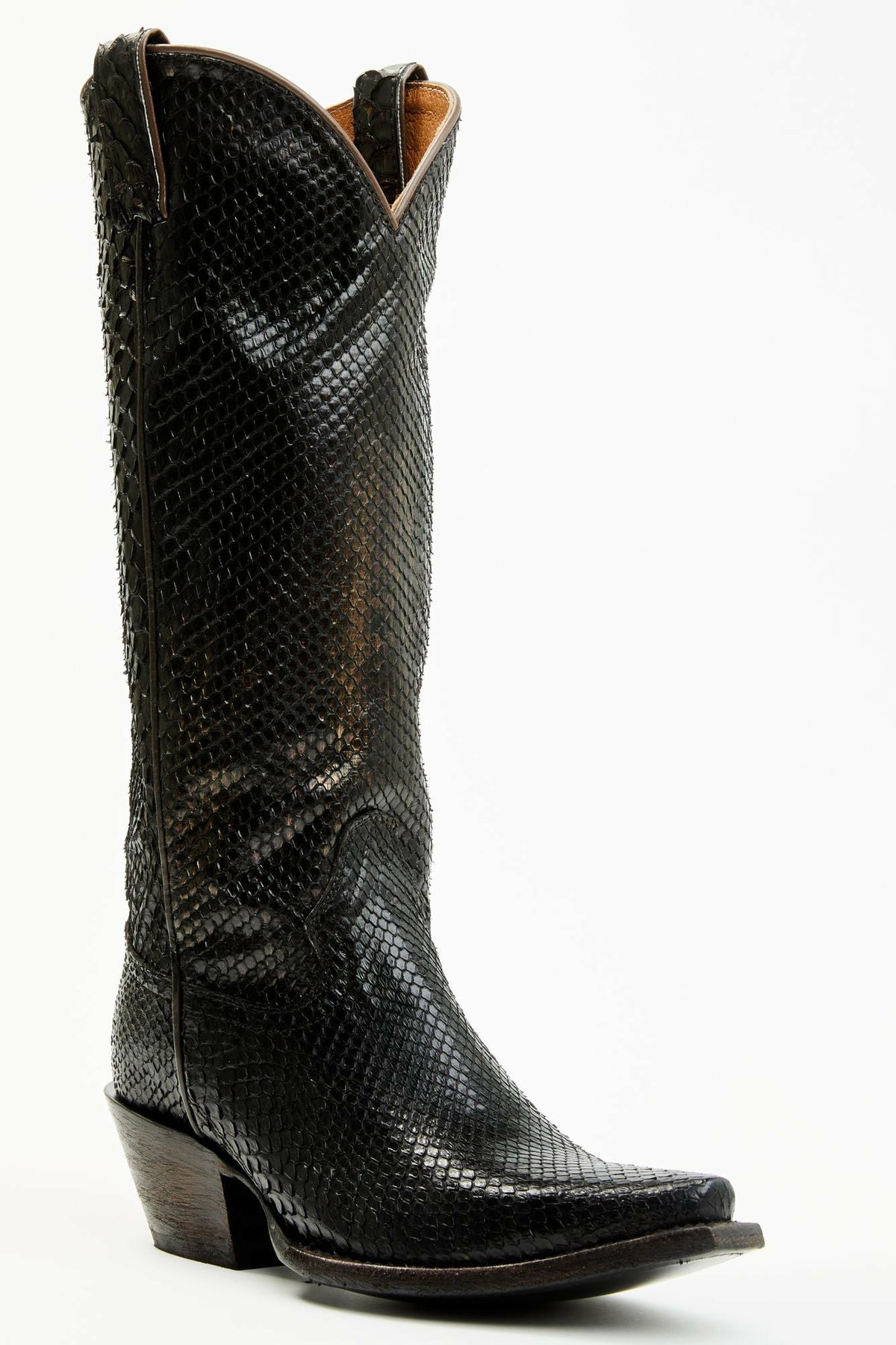 Women Slay Black Python Tall Western Boots - Snip Toe | Idyllwind