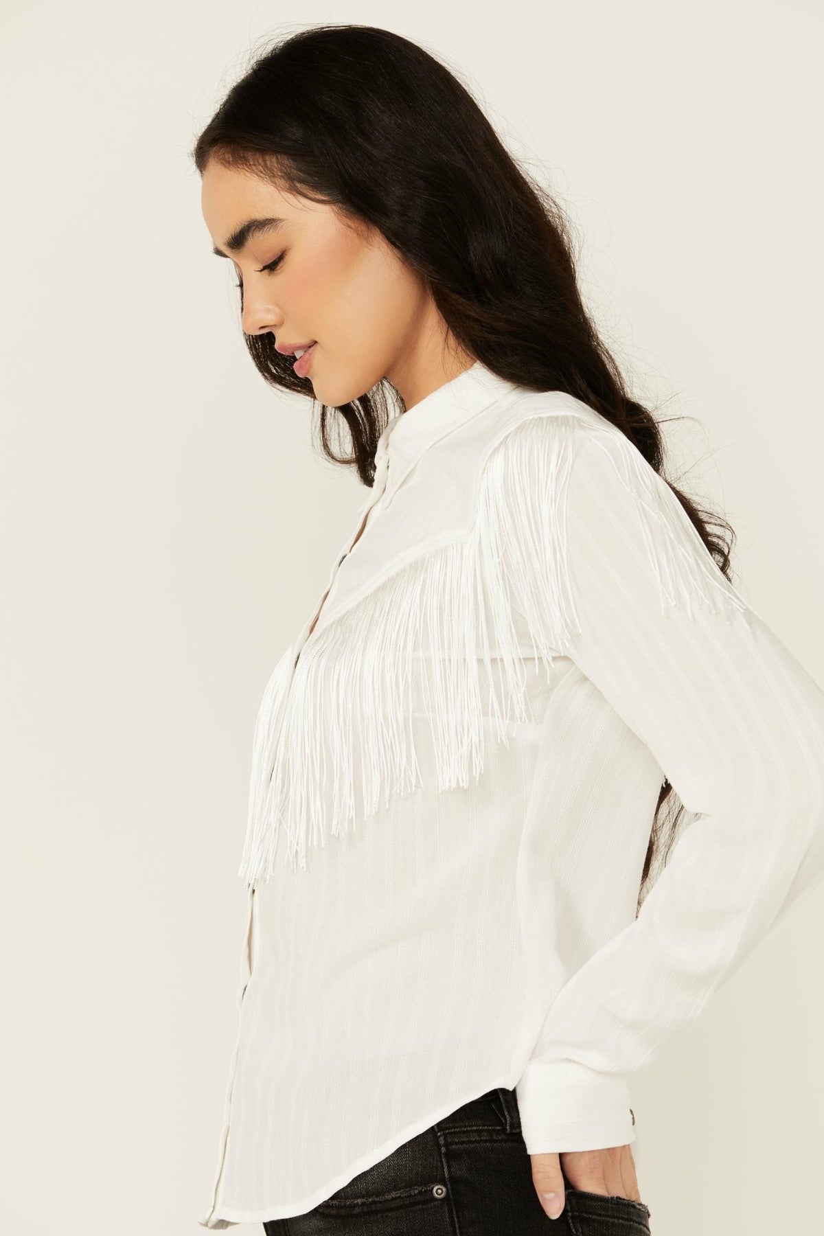 Women Etta Fringe Long Sleeve Snap Western Shirt | Idyllwind