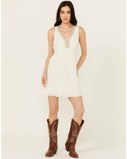 Women Winfrey Criss Cross Front Embellished Dress | Idyllwind