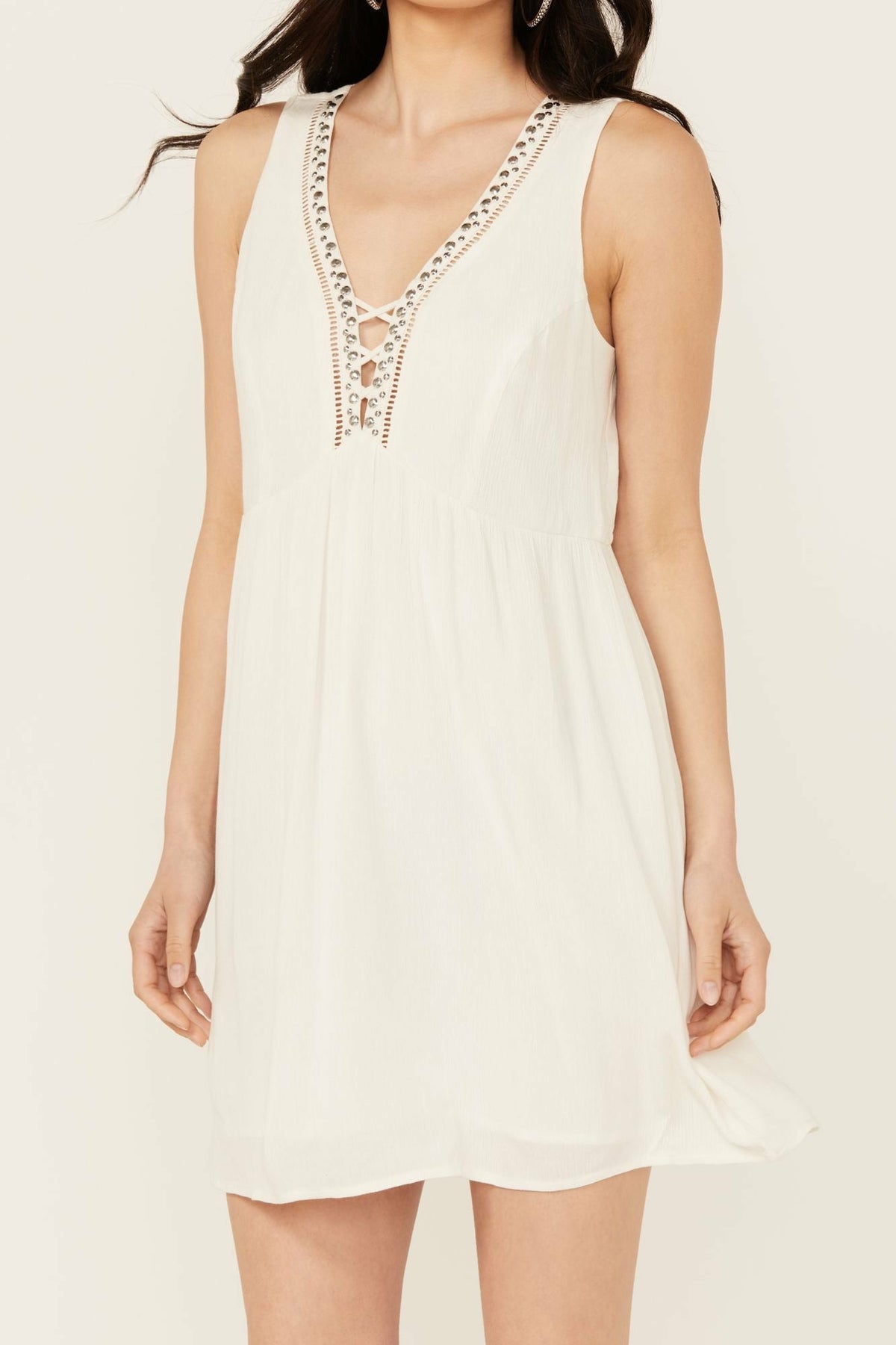 Women Winfrey Criss Cross Front Embellished Dress | Idyllwind