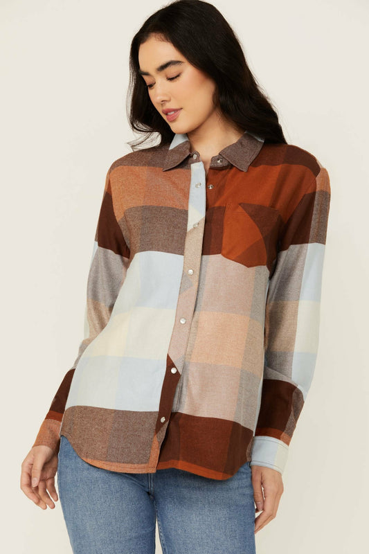 Women Harlow Long Sleeve Snap Flannel Shirt | Idyllwind