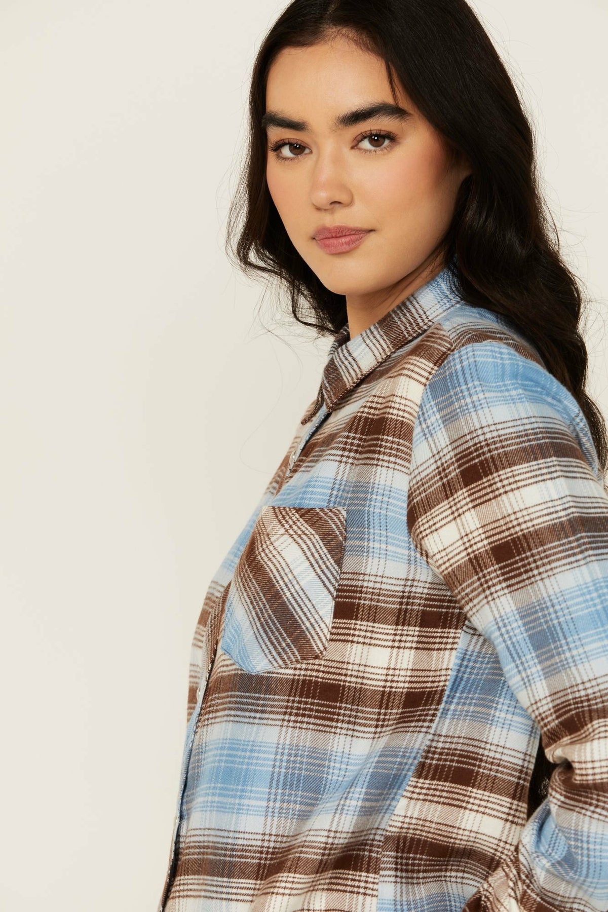 Women Lane Plaid Print Long Sleeve Snap Flannel Shirt | Idyllwind