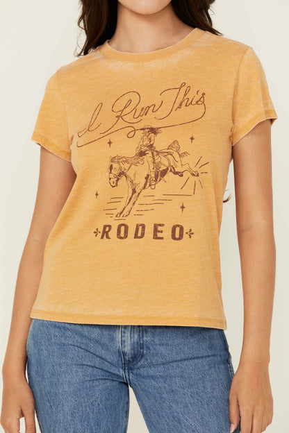Women I Run This Rodeo Short Sleeve Relaxed Graphic Tee | Idyllwind