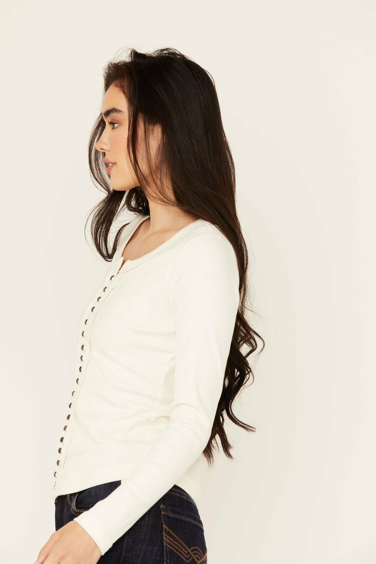 Women Rib Knit Long Sleeve Button-Down Shirt | Idyllwind