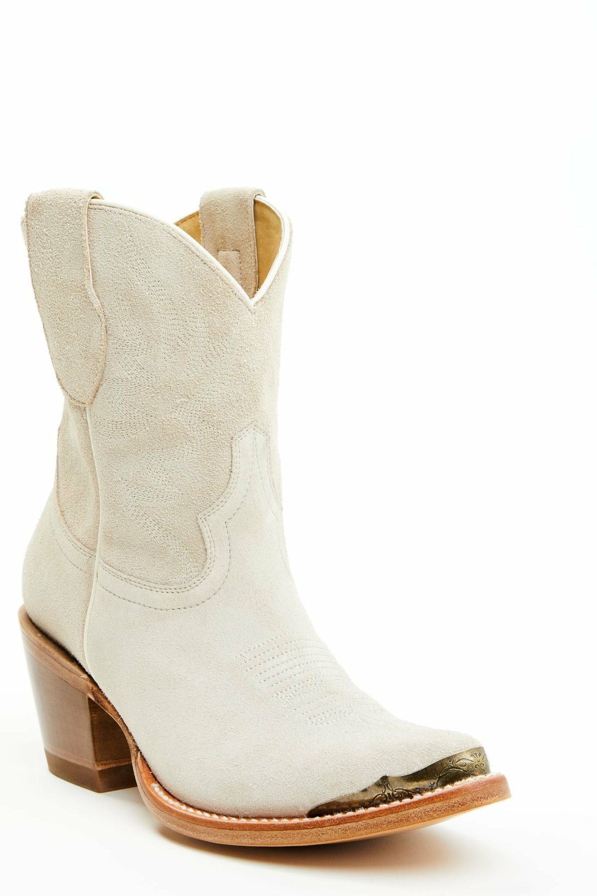 Women Wheels Ivory Suede Western Booties - Round Toe | Idyllwind