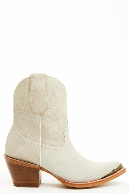 Women Wheels Ivory Suede Western Booties - Round Toe | Idyllwind