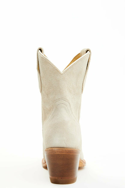Women Wheels Ivory Suede Western Booties - Round Toe | Idyllwind