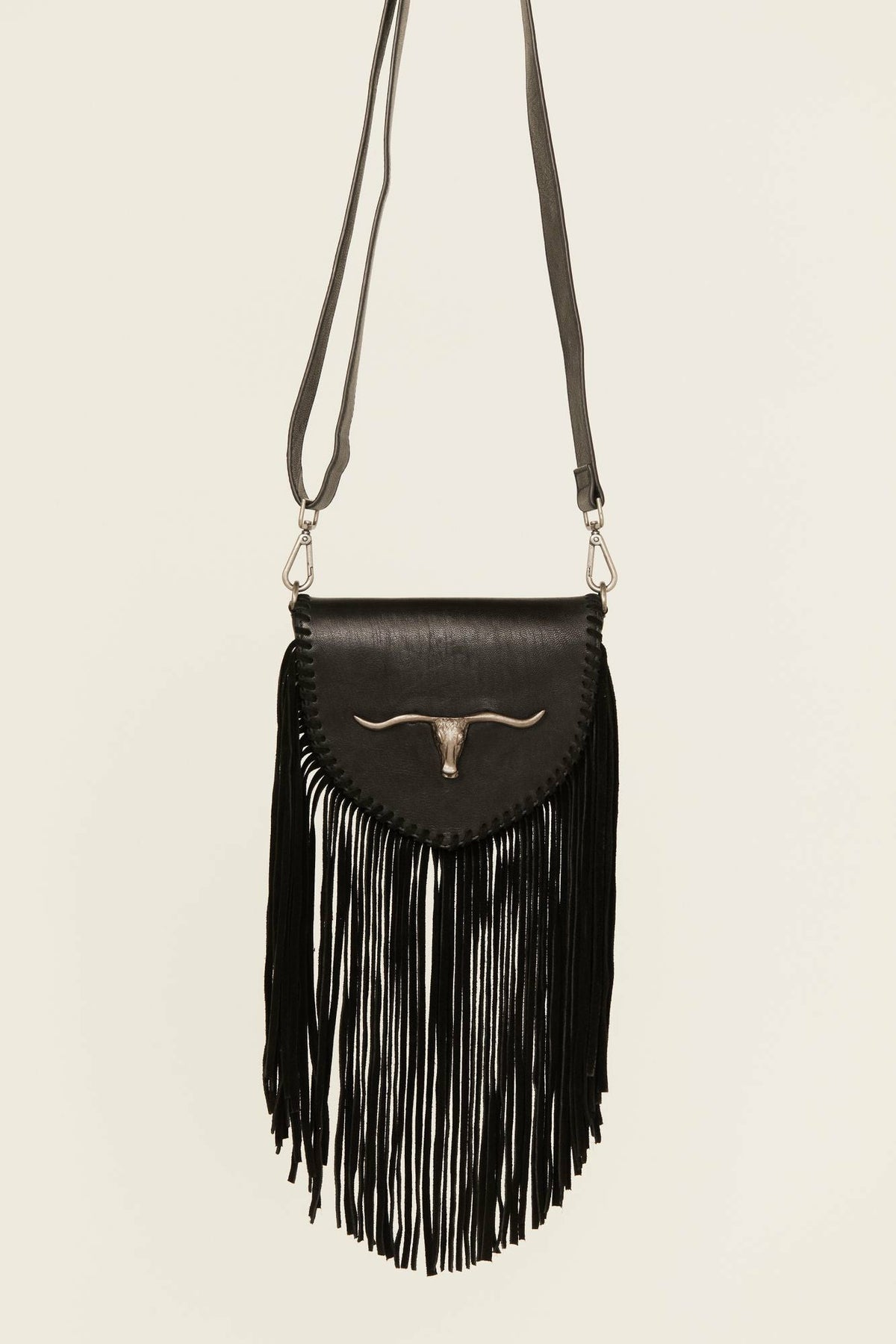 Women Esperanza Longhorn Leather Fringe Crossbody Bag | Idyllwind