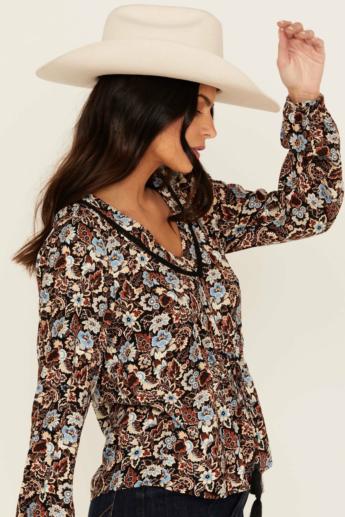 Women Romance Floral Print Long Sleeve Top | Idyllwind
