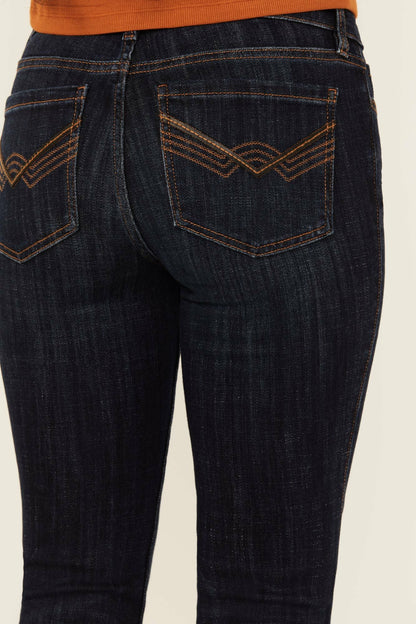 Women Caldwell Dark Wash Mid Rise Bootcut Stretch Denim Jeans | Idyllwind