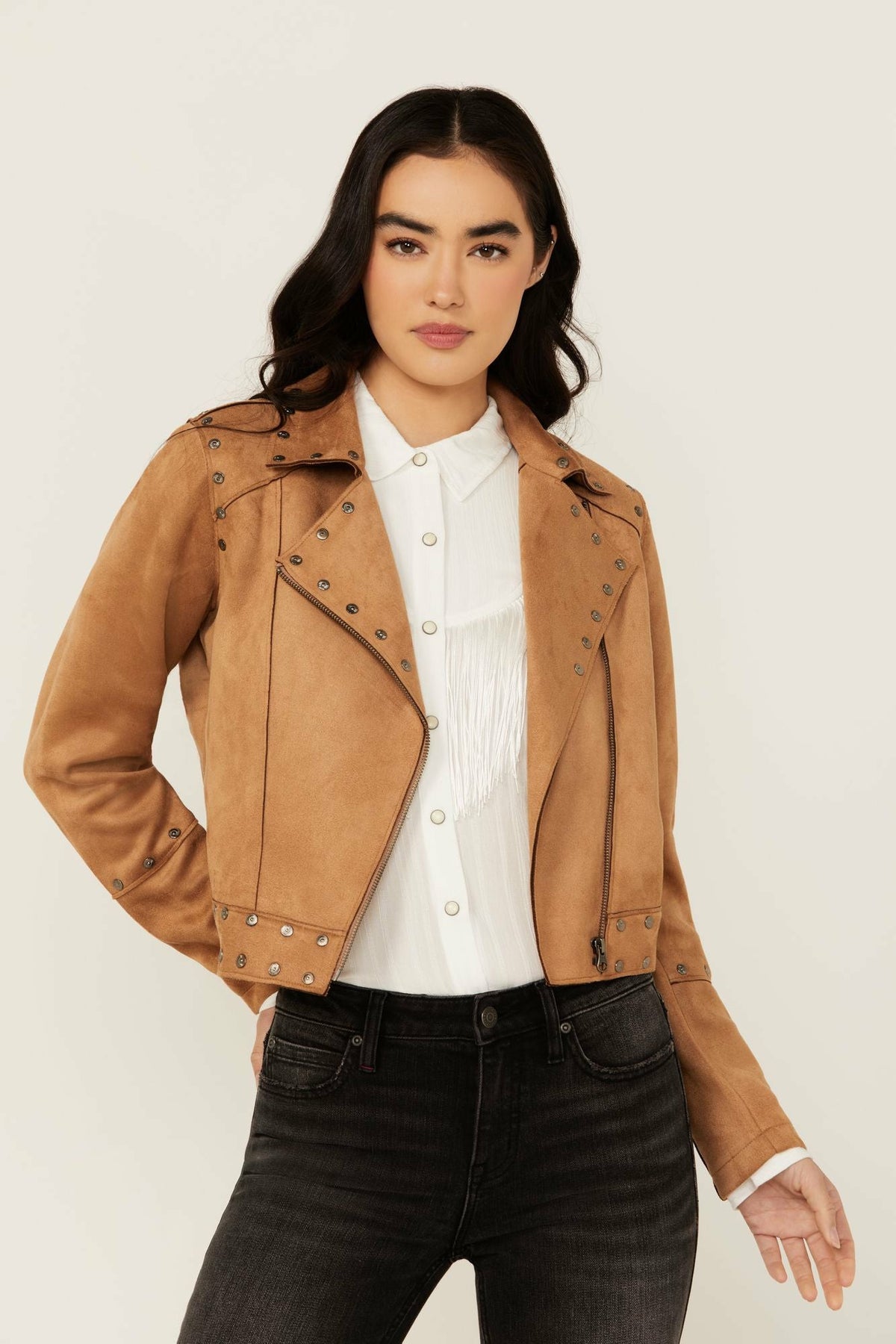 Women Yorkshire Studded And Embroidered Moto Jacket | Idyllwind