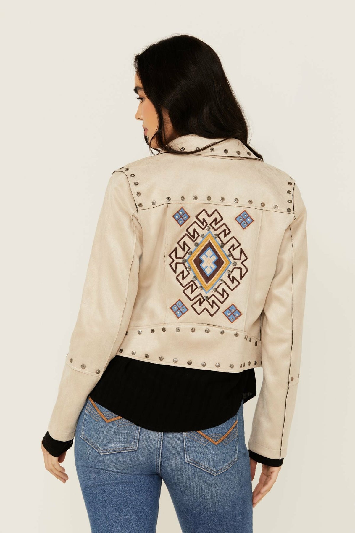 Women Yorkshire Studded And Embroidered Moto Jacket | Idyllwind
