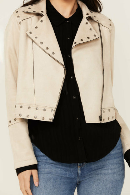 Women Yorkshire Studded And Embroidered Moto Jacket | Idyllwind