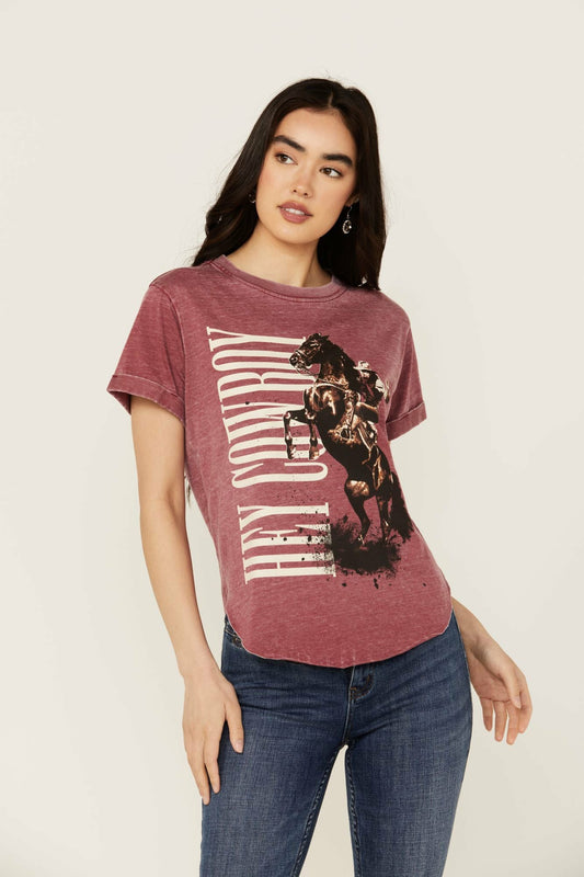 Women Hey Cowboy Short Sleeve Graphic Tee | Idyllwind