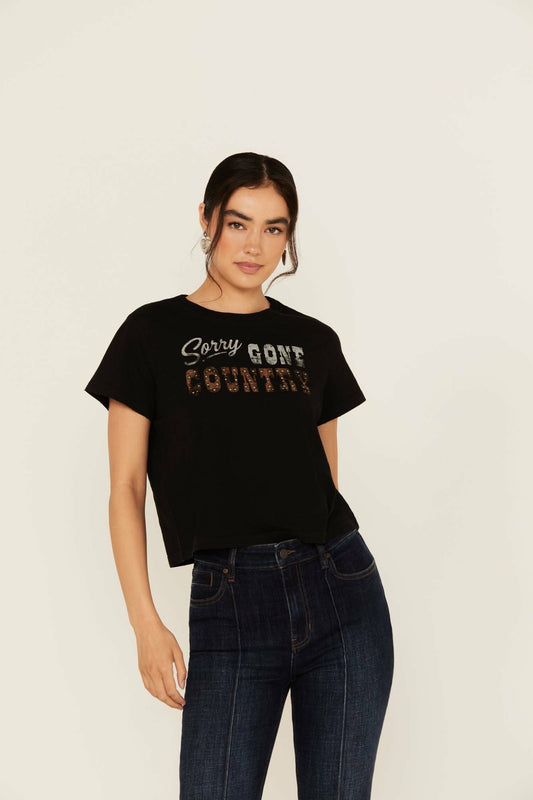 Women Sorry Gone Country Short Sleeve Cropped Graphic Tee | Idyllwind