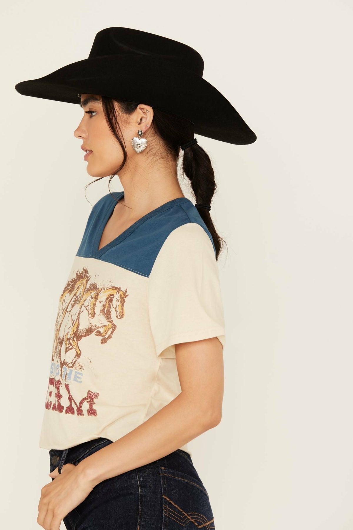 Women Chasing The Dream Cropped Football Short Sleeve Tee | Idyllwind