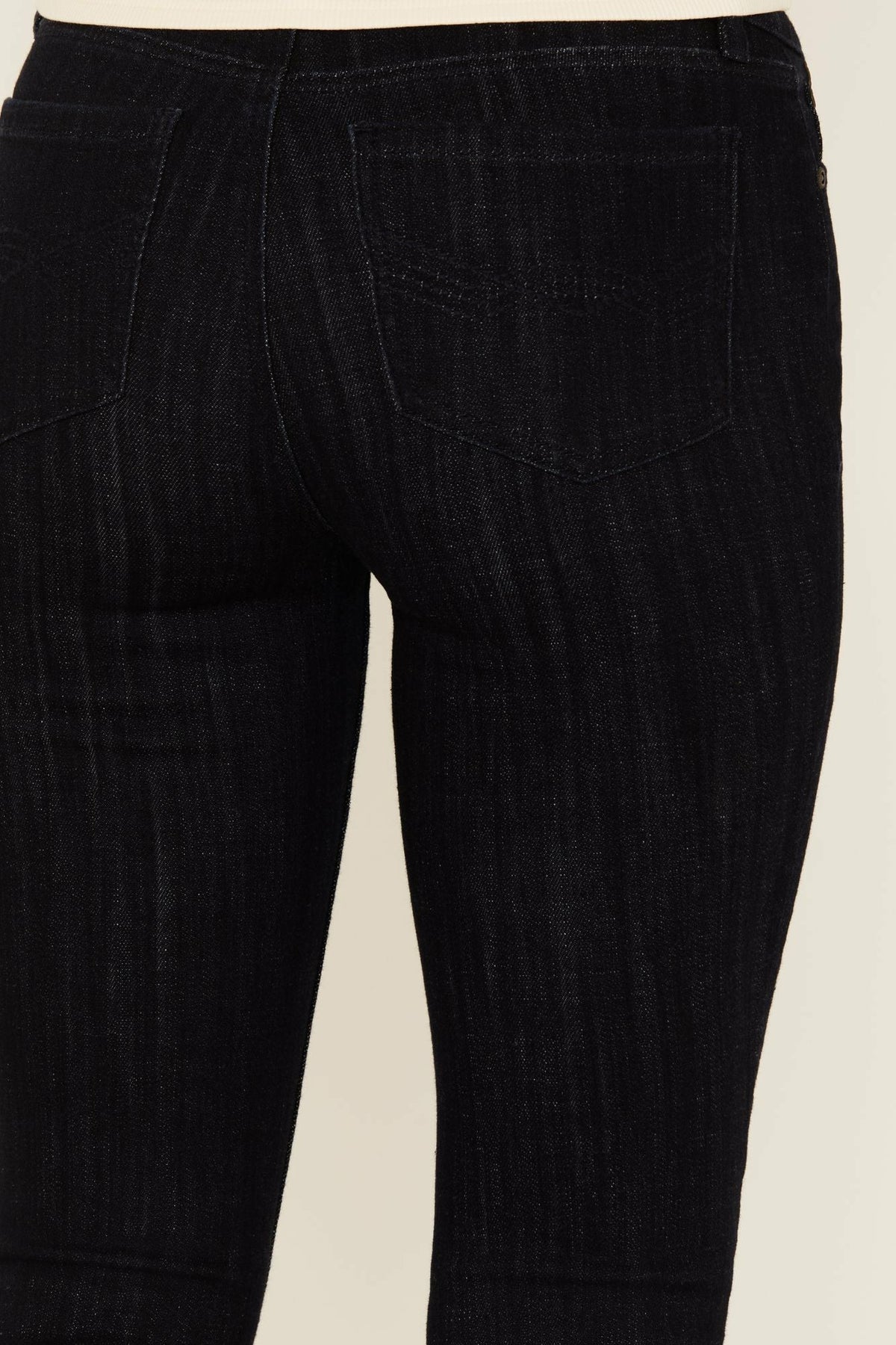 Women Magnolia Dark Wash Outlaw High Rise Studded Fringe Super Stretch Flare Jeans | Idyllwind