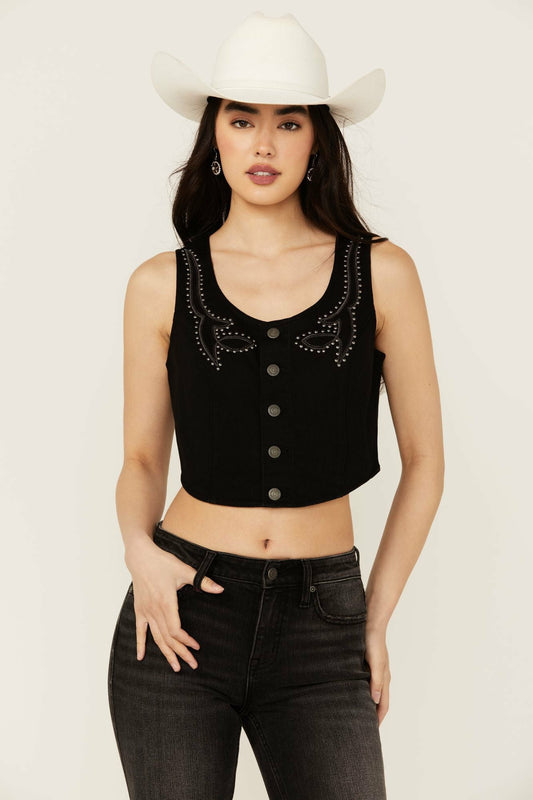 Women Burbank Embroidered and Studded Super Stretch Bustier | Idyllwind