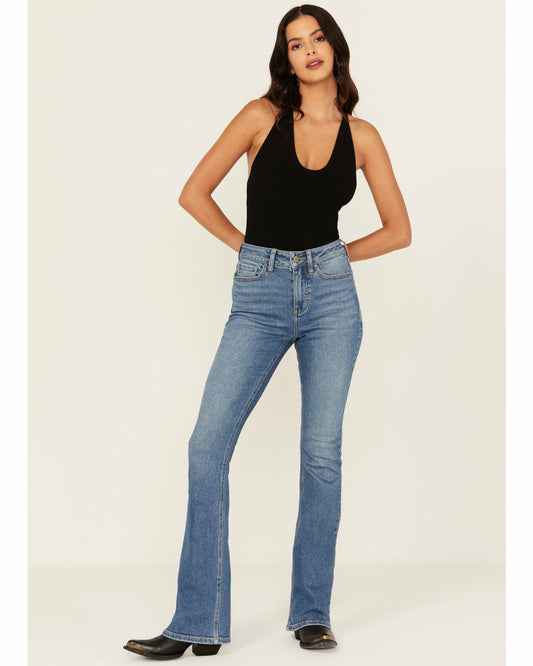 Women Midland Medium Wash Legend High Rise Bootcut Super Stretch Denim Jeans | Idyllwind
