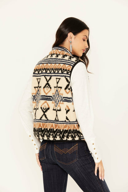 Women Kipling Southwestern Print Sherpa Vest | Idyllwind