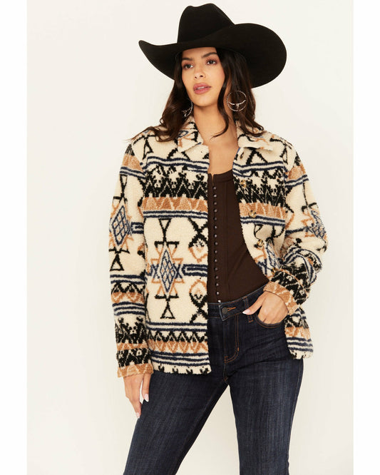 Women Dowlan Southwestern Print Sherpa Jacket | Idyllwind