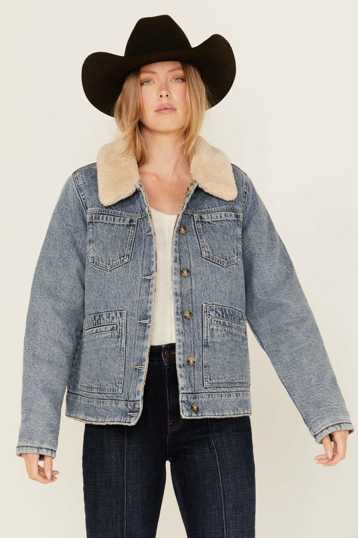 Women Pony Up Reversible Denim Blanket Jacket | Idyllwind