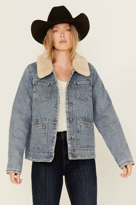 Women Pony Up Reversible Denim Blanket Jacket | Idyllwind