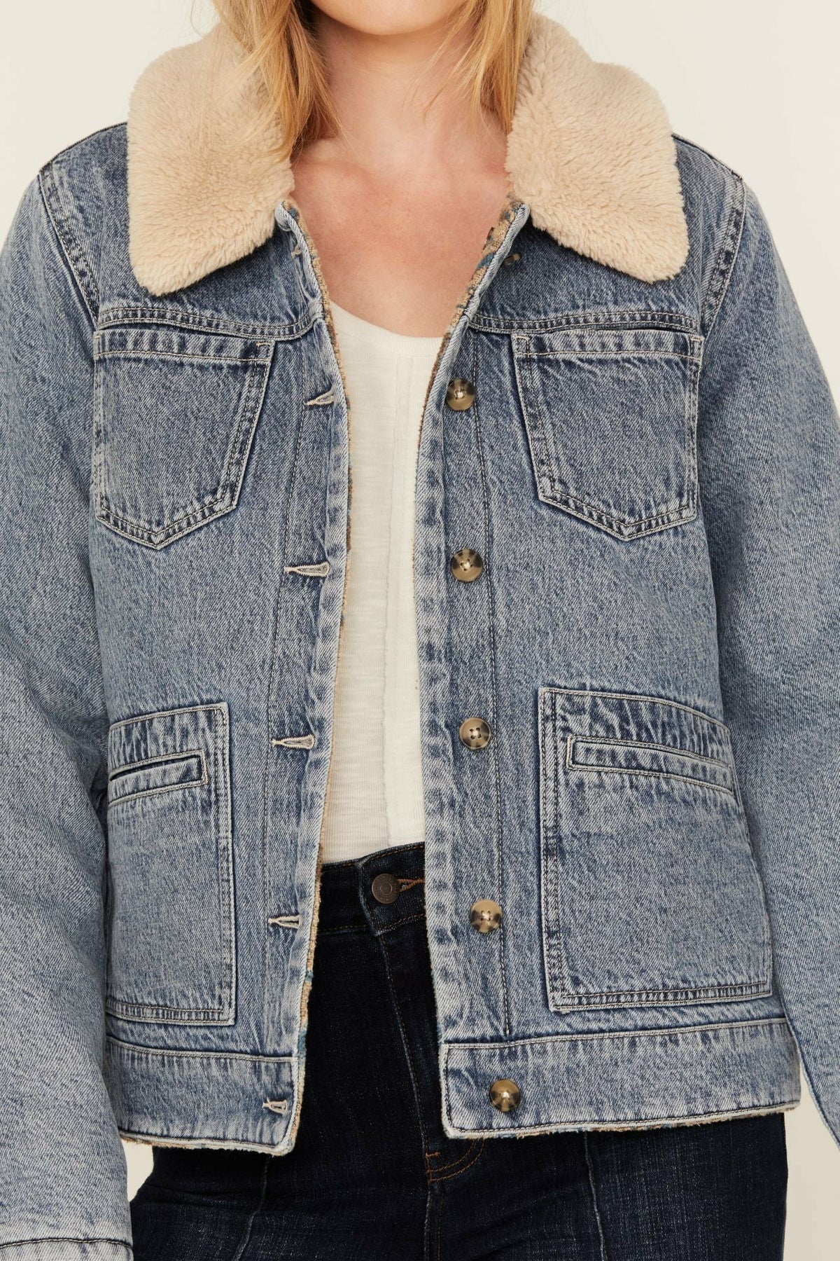 Women Pony Up Reversible Denim Blanket Jacket | Idyllwind