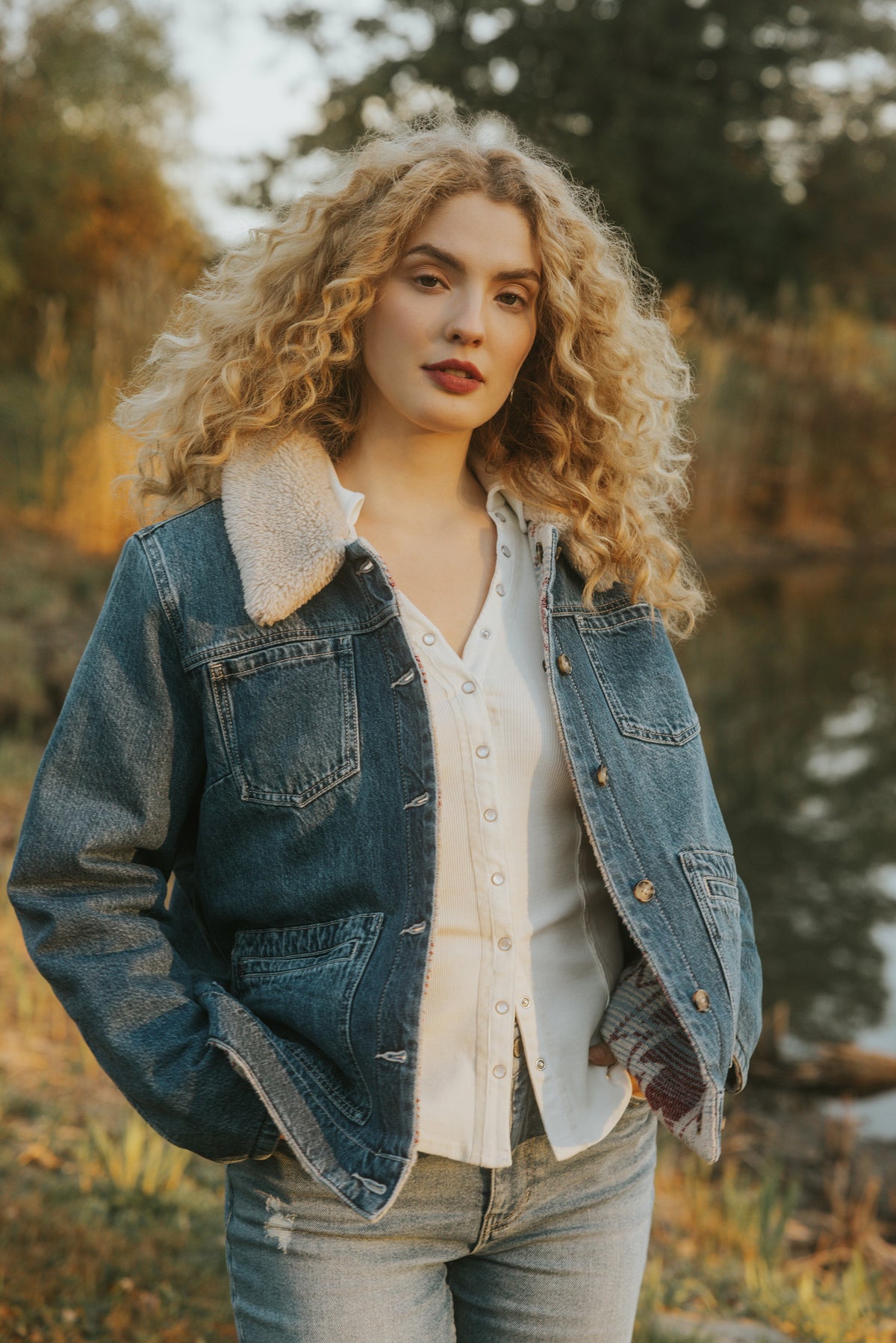 Women Diamondhead Reversible Denim Blanket Jacket | Idyllwind