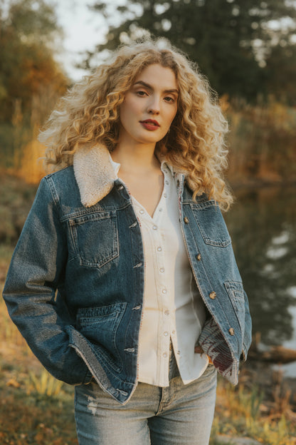 Women Diamondhead Reversible Denim Blanket Jacket | Idyllwind