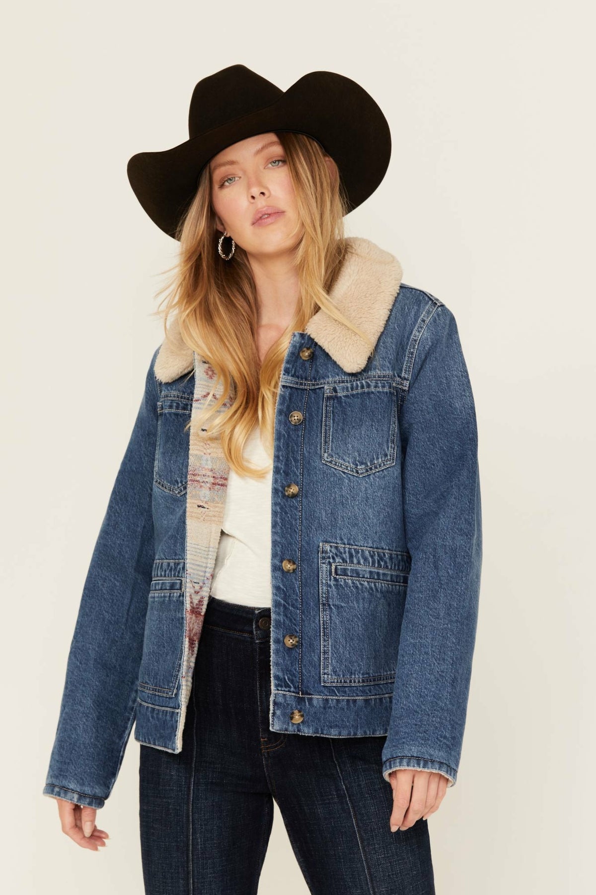 Women Diamondhead Reversible Denim Blanket Jacket | Idyllwind