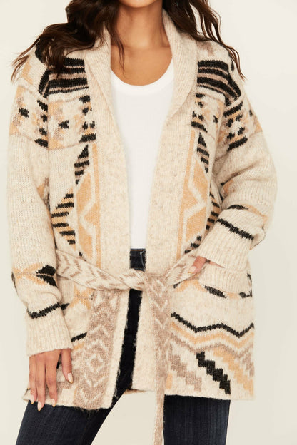 Women Nora Southwestern Print Belted Sweater | Idyllwind