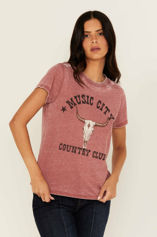 Women Music City Country Club Short Sleeve Graphic Tee | Idyllwind