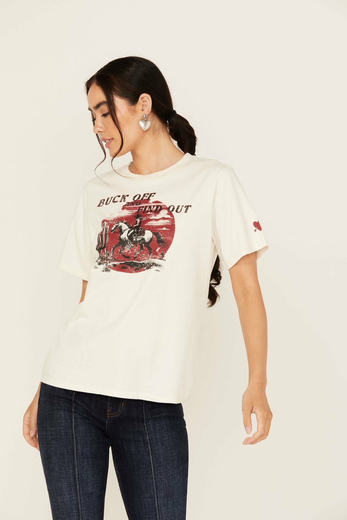 Women Buck Off and Find Out Short Sleeve Graphic Tee | Idyllwind