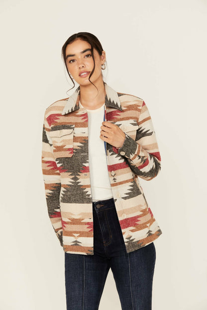 Women Roadhouse Southwestern Print Button-Down Shacket | Idyllwind