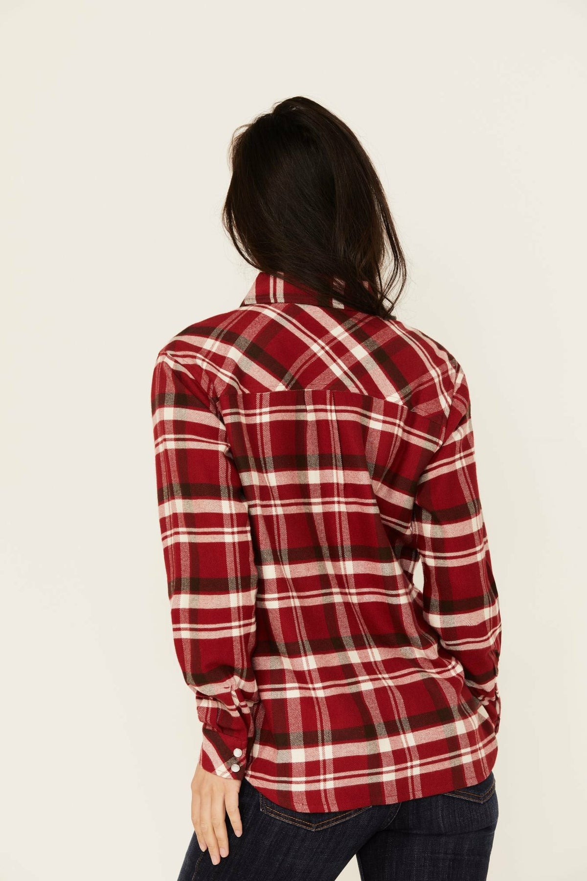 Women Flannel Plaid Print Long Sleeve Snap Shirt | Idyllwind